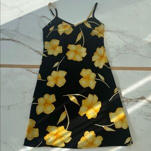 Vintage Floral Slip Dress with Yellow Flowers
